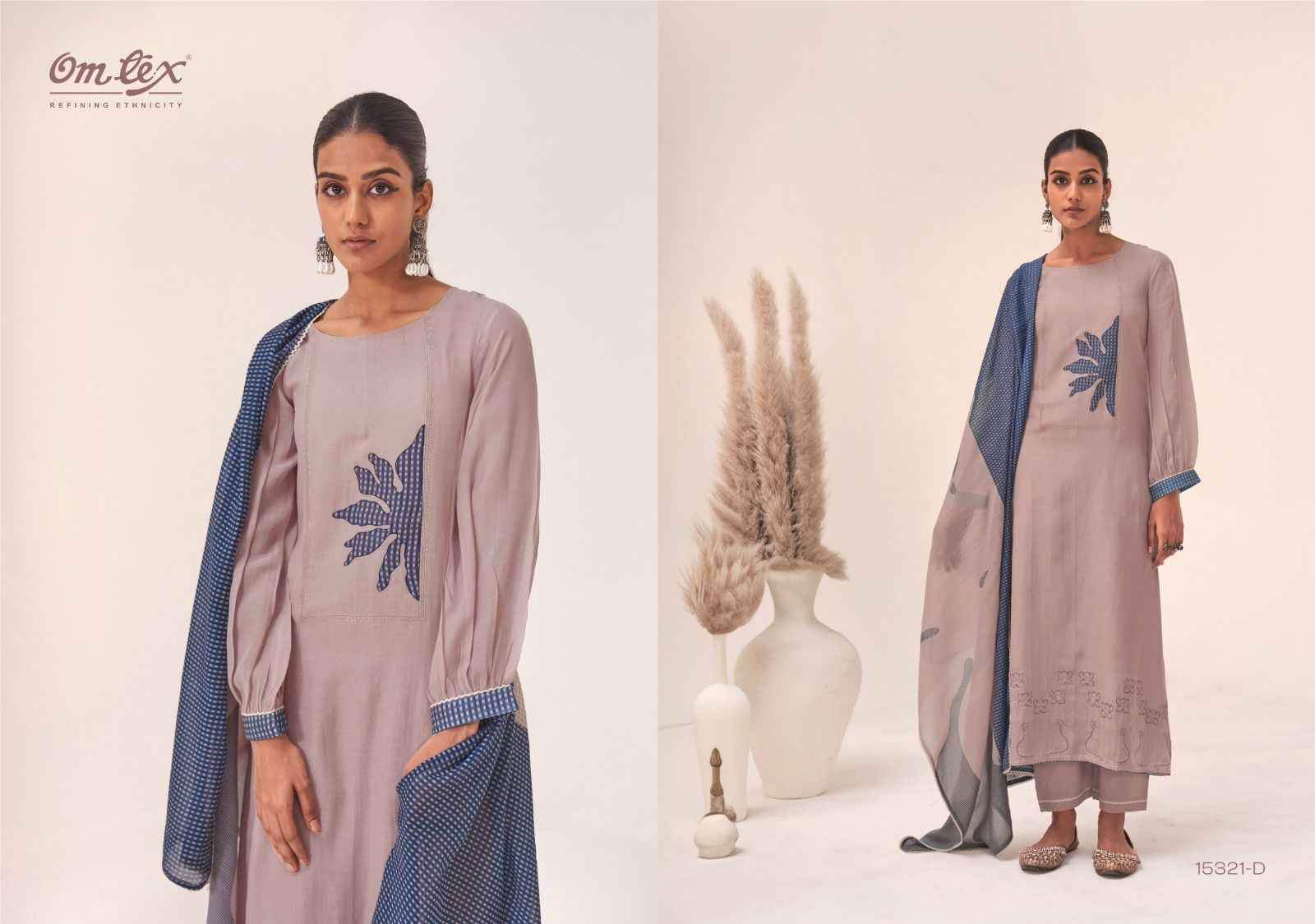 ELAYA 15321 Series By Om Tex Beautiful Festive Suits Stylish Colorful Fancy Casual Wear & Ethnic Wear MAL CHANDERI Dresses At Wholesale Price